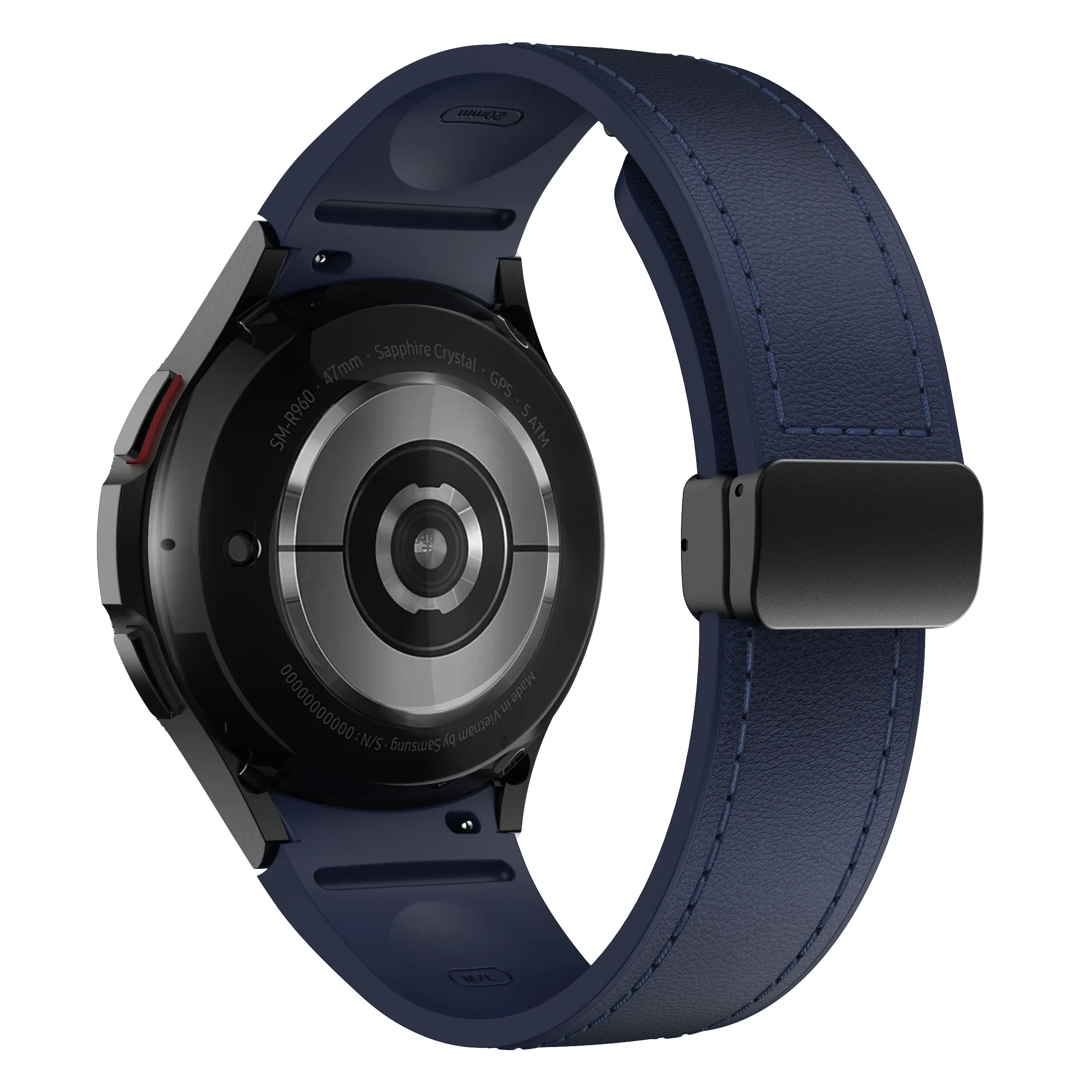 Elegant Genuine Leather and Silicone Watch Strap - Premium Quality Bracelet