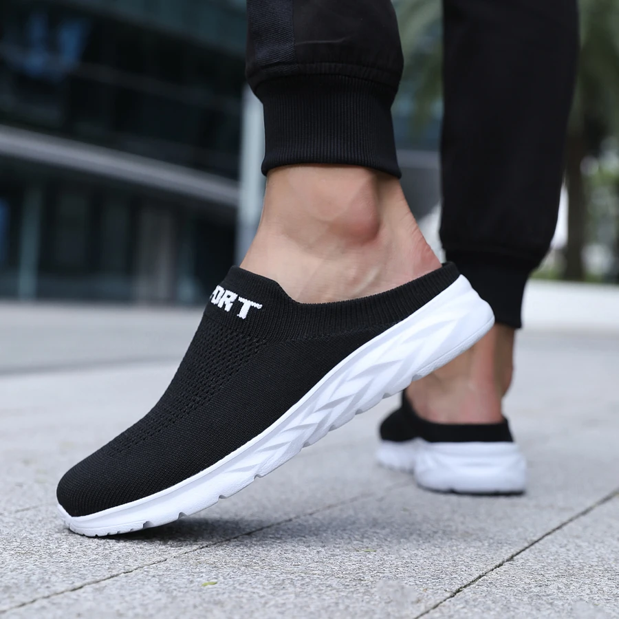 Men Shoes Summer Slippers Soft Anti Slip Sandals Breathable Home Indoor Flats Thick Bottom Lightweight Slides Outdoor Walking
