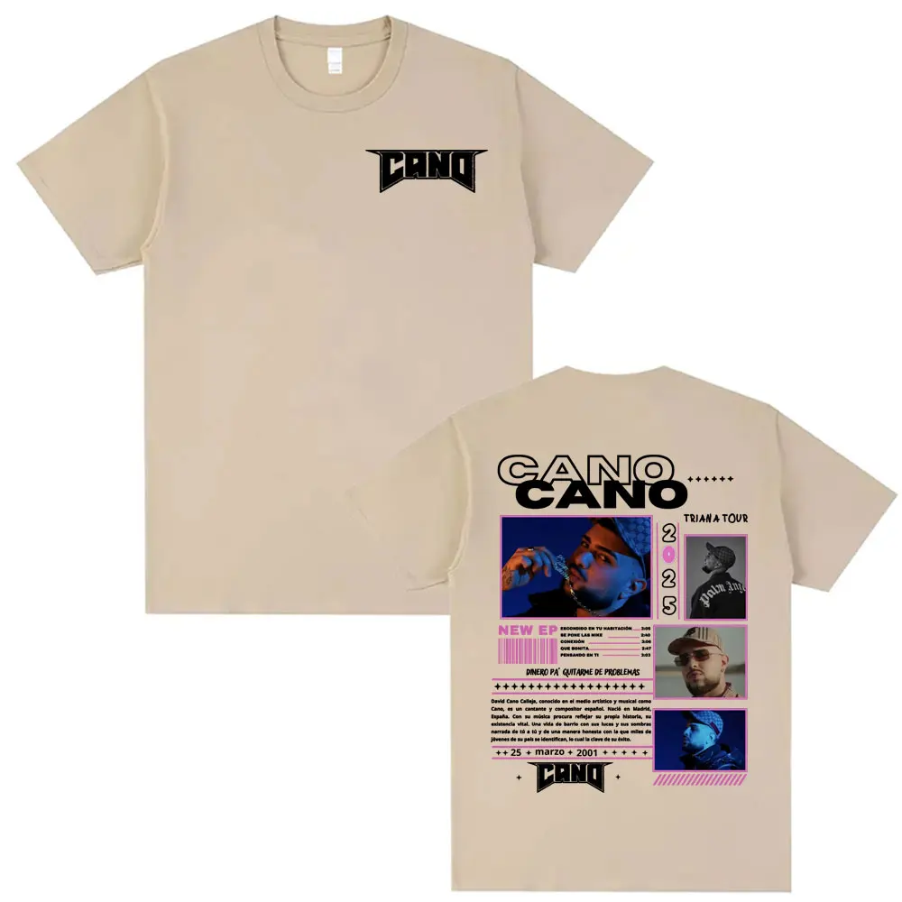 Rapper Cano Triana Tour Album 2025 Graphic T Shirt Men Women Fashion Hip Hop Vintage T-shirts Casual Cotton Short Sleeve T-shirt 6