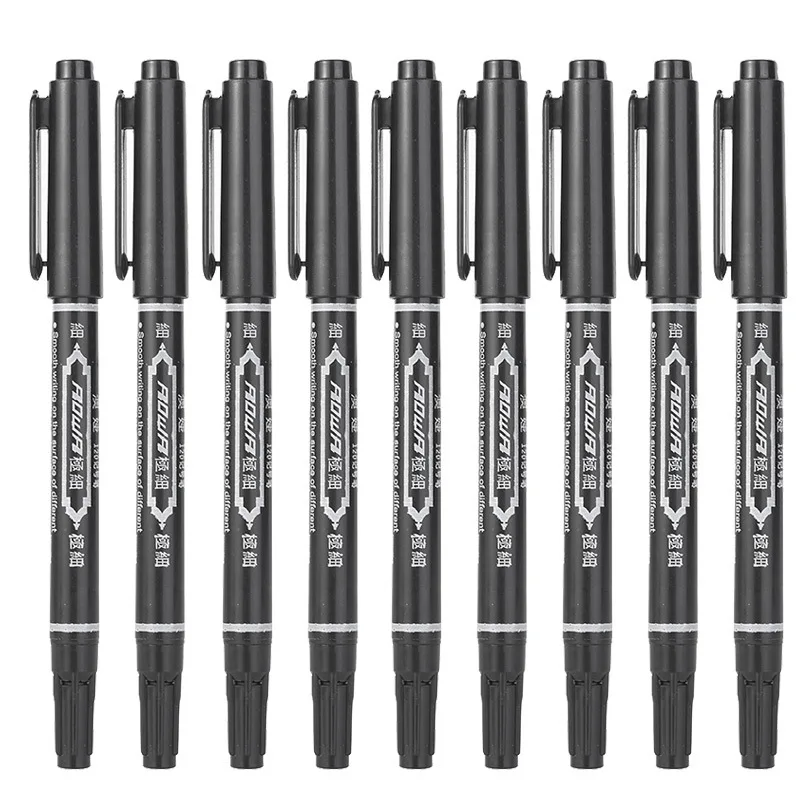 Dual-Tip Marking Pen with Water-Based Ink in Red, Blue, and Black for Art and Drawing Outlines 5