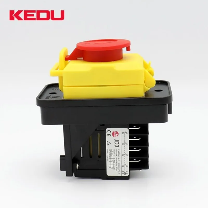 Kedu Kjd11jd3 10 Pinos 400v Interruptor Eletromagnético em Fora Interruptores de Botão de Parada de Emergência para Equipamentos Industriais da Máquina-ferramenta