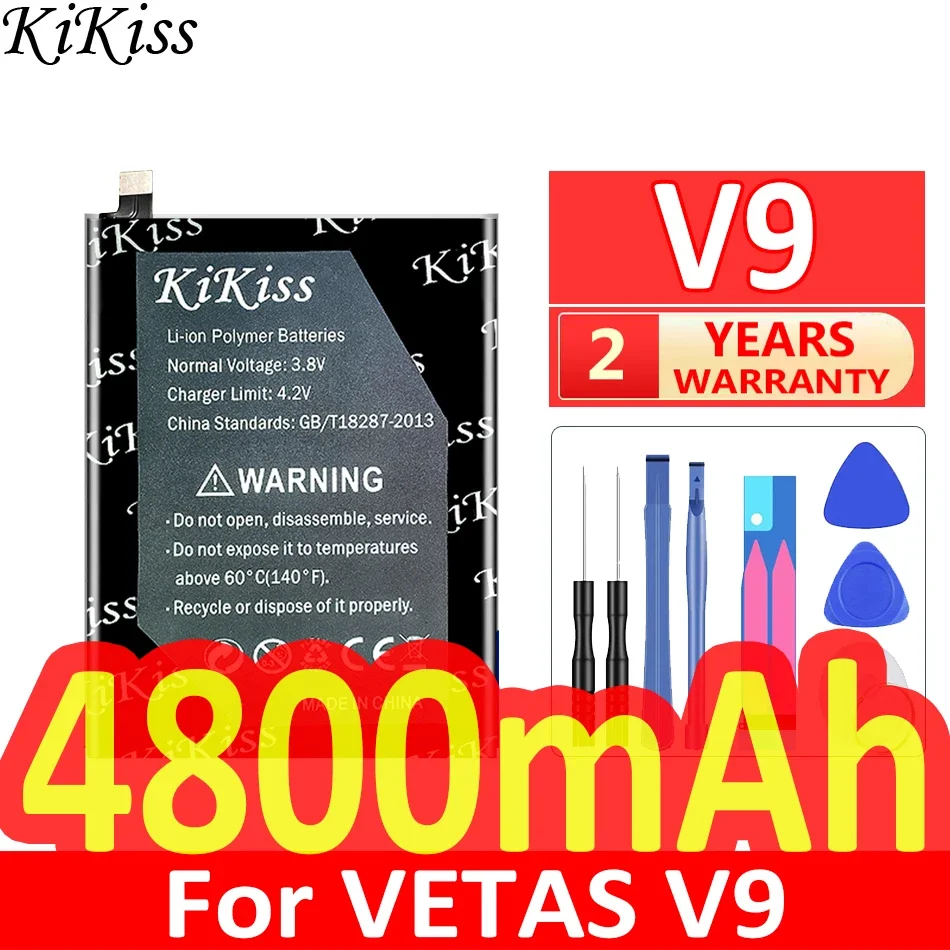 

Мощный аккумулятор KiKiss 4600 мАч/4800 мАч для VETAS V10 V9 мобильный телефон