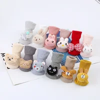 1 Pair Spring Autumn Baby Socks Cute Cartoon Animal Boy Girl Anti Slip Socks Infant Newborn Soft Cotton Floor Sock Shoes 2