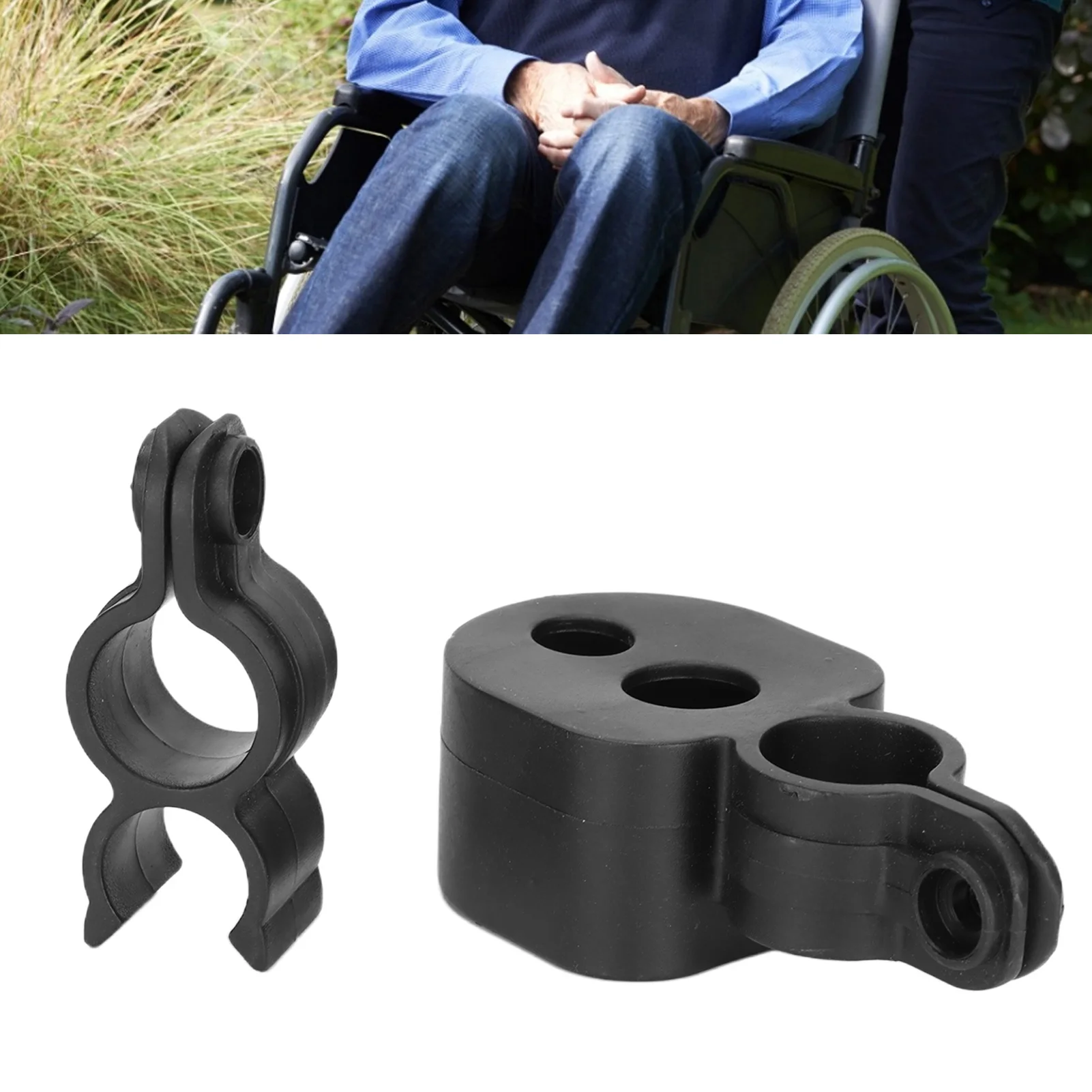 Adjustable Walking Stick Rack Bracket Crutch Holder Accessory for Wheelchair Holder for Wheelchairs Electric Scooters Walking Stick Attachment Wheelchair Cane Holder