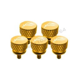 Premium Hand-Tighten Knurled Aluminum Thumb Screws with ROG Design - Multiple Color Options (Set of 5) (Gold)
