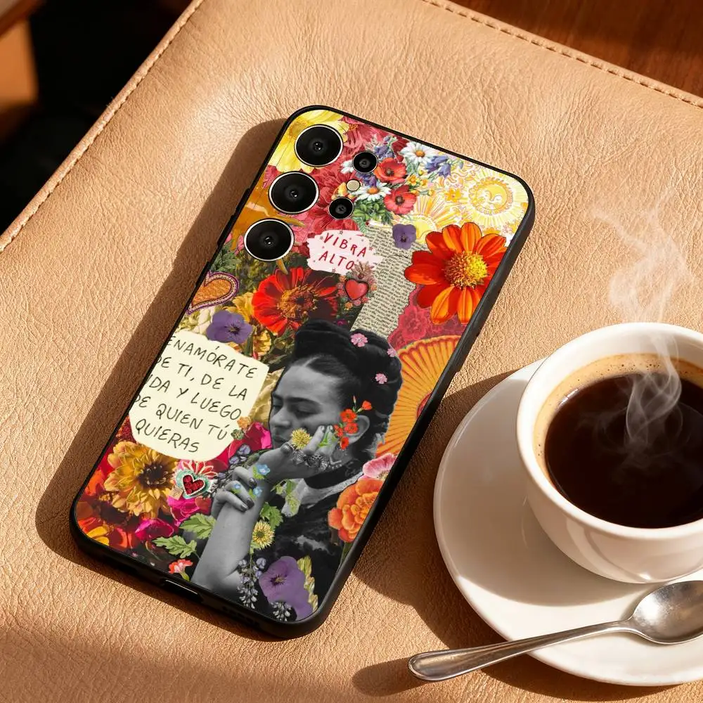 Frida Kahlo Black Soft Phone Case - Stylish and Protective Design