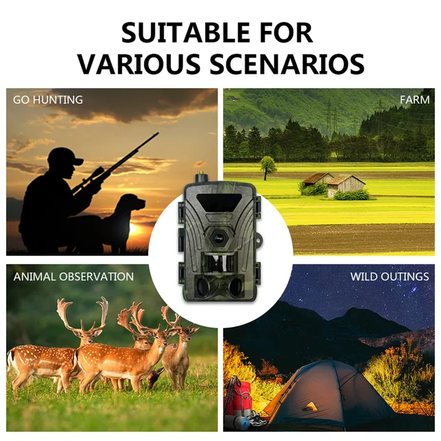 PR802LTE 4G  4K Hunting Camera with SIM Card 60MP Photos 0.3s Fast Trigger Wildlife Camera IR Night Vision 6