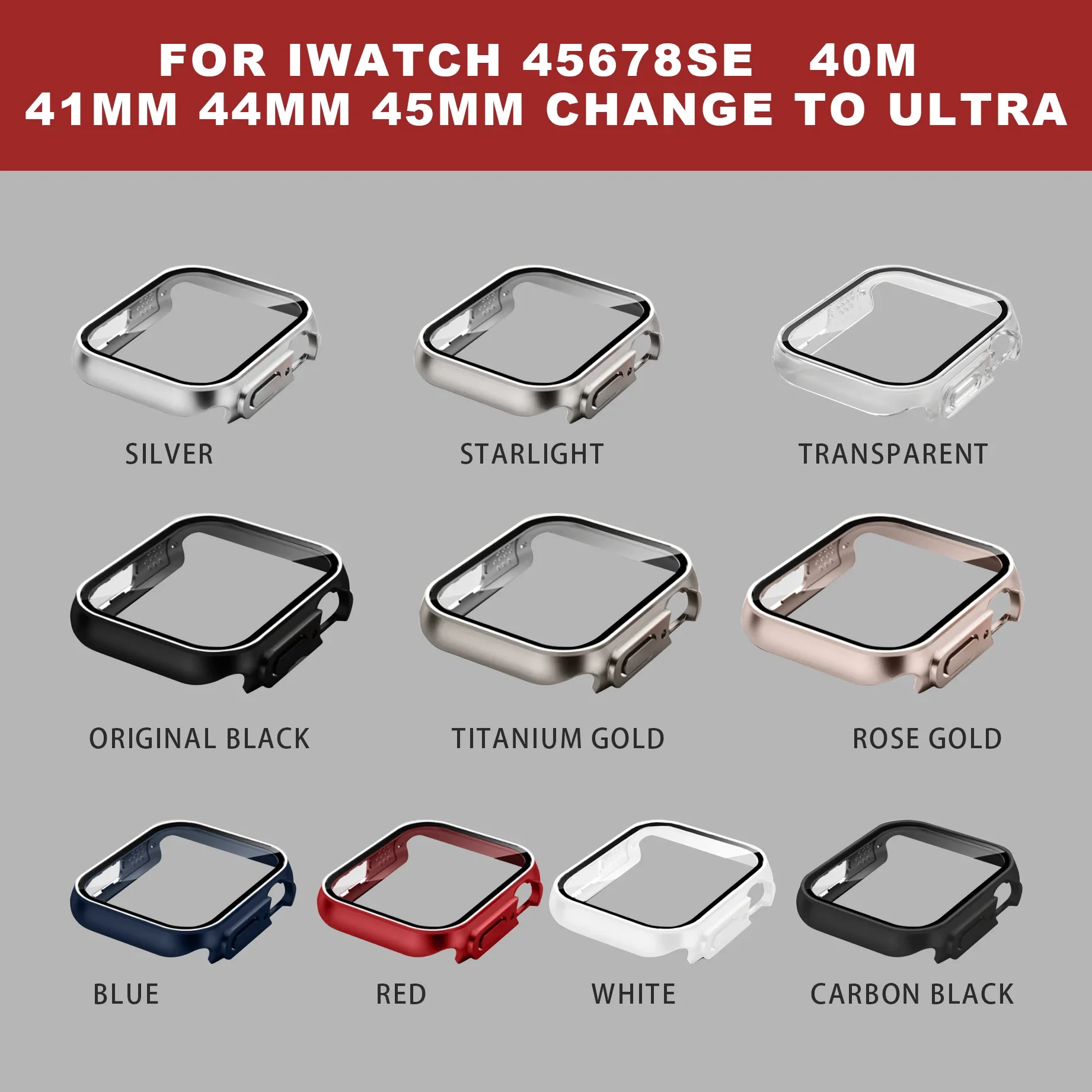 Enhanced Protective Case for Apple Watch - Sleek Design with Durable PC Material