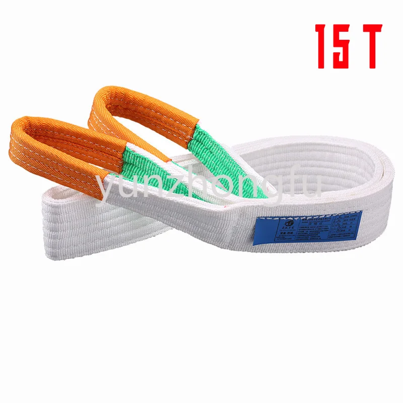 

15T x 8m плоский строп с двойной пряжкой кольцевой промышленный строп кран подъемный толстый промышленный специальный строп
