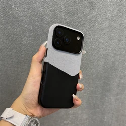 Sleek Leather Wallet Phone Case with Card Slot & Wireless Charging Compatibility - iPhone 15 (Gray Black)