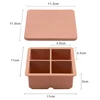 Food Grade Soft Silicone Square Ice Tray Mold Newborn Feeding Bowl Solid Color Fresh Food Container Children's Tableware 4
