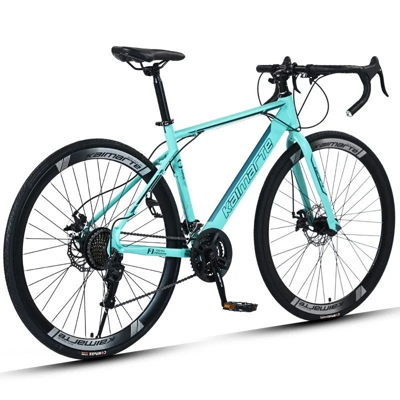 Fixed Gear Bike Mountain Bike FJ Bicycle Road Bike Curved Handle Shock Absorber Disc Brake Disc Brake Adult Men And Women's Variable Speed Light Bicycle Race