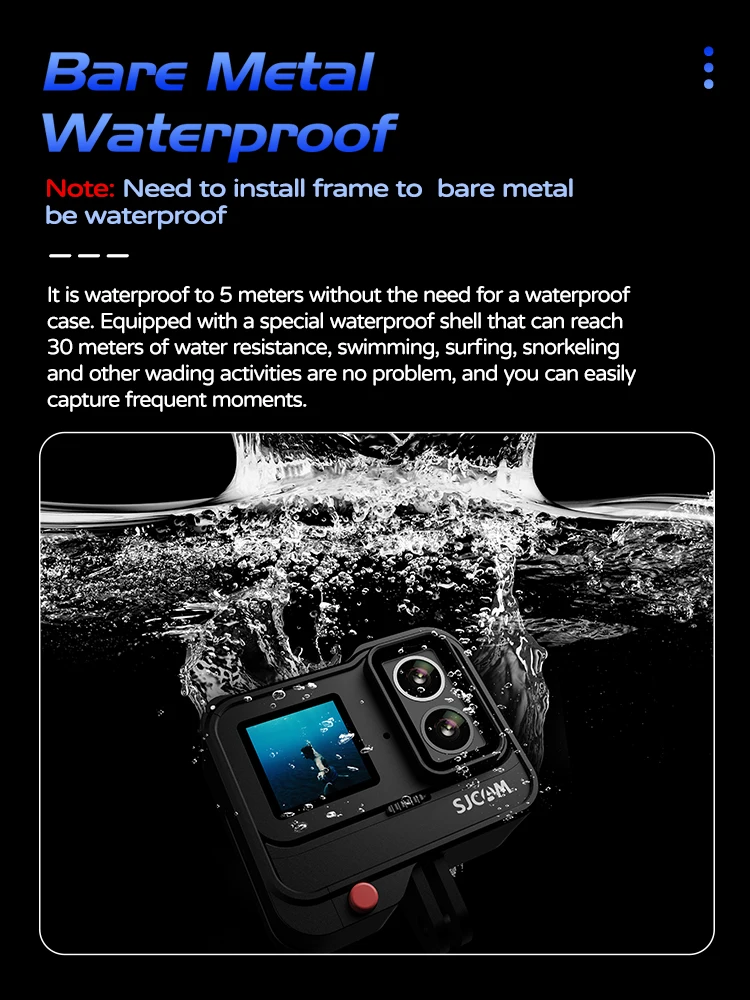 SJCAM SJ20 Dual Lens Dual cameras 4K Action Camera Waterproof 5G WiFi Touch Screen action cam camera sport helmet New In 2024 4