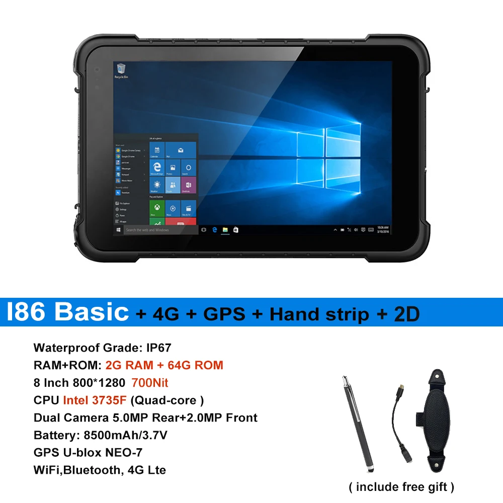 RUGLINE Rugged industrial Tablet PC Windows 10 Home Handheld Mobile  Computer Waterproof 8 Inch Touch Screen IP67 GPS 8500mAH - AliExpress