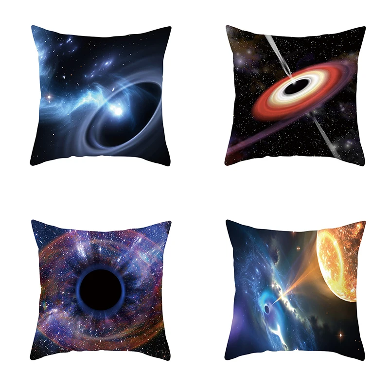 

45*45cm Mysterious Cosmic Planet Black Hole Series Pillowcase Sofa Office Seat Cushion Cover Creative Ornament Home Decoration