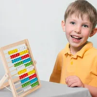Classic Wooden Educational Counting Toy 100 Beads Preschool Math Learning Toys Montessori Number Arithmetic Abacus Toddler Gift 2