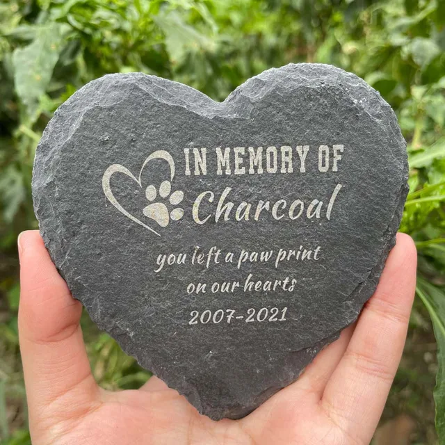 Pietra Commemorativa Per Cane - In Resina, Con Design A Cuore, Per Giardino O Interni - Foto 13