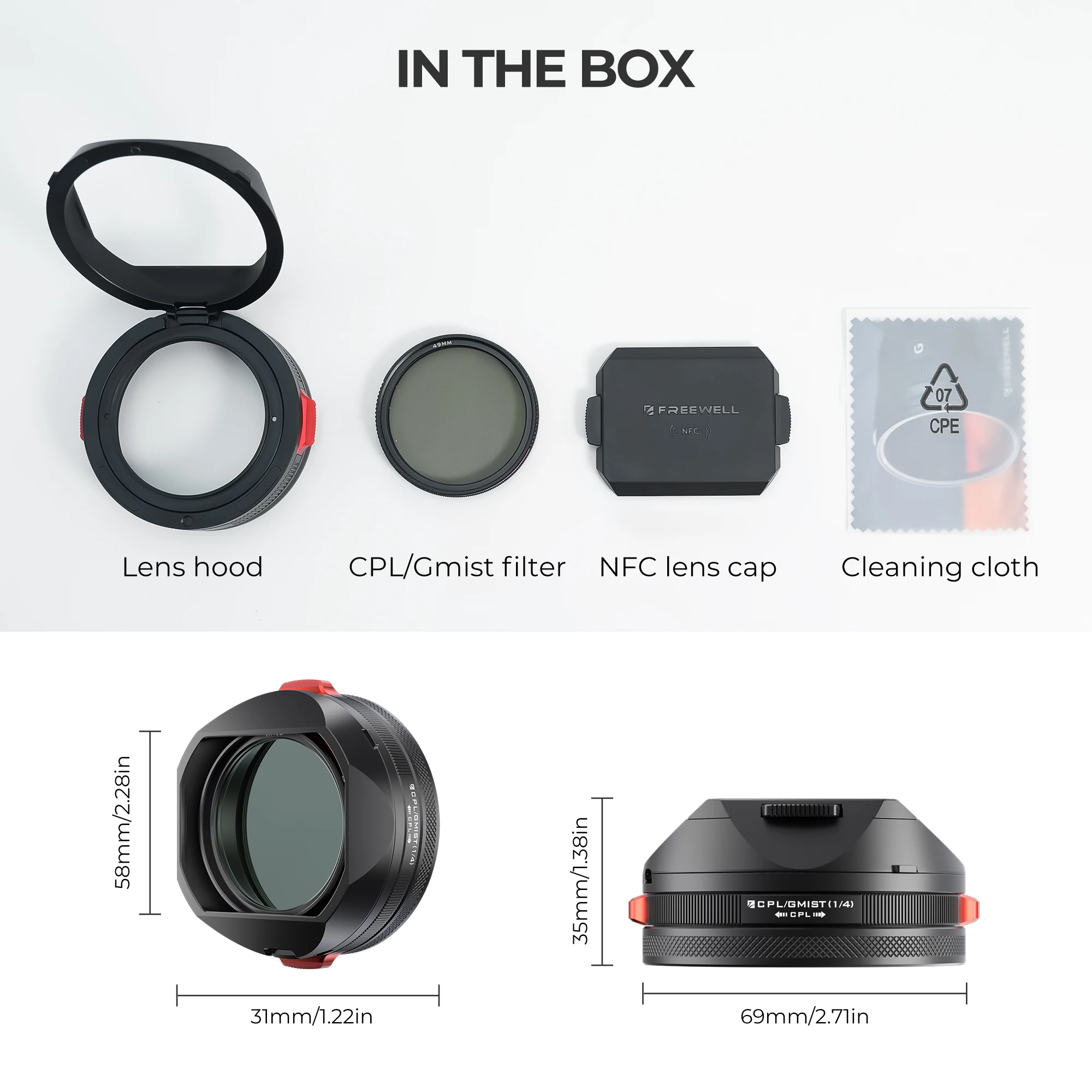 Lens Hood Featuring CPL & Black Mist Filters Flipable Design and NFC Cap Compati