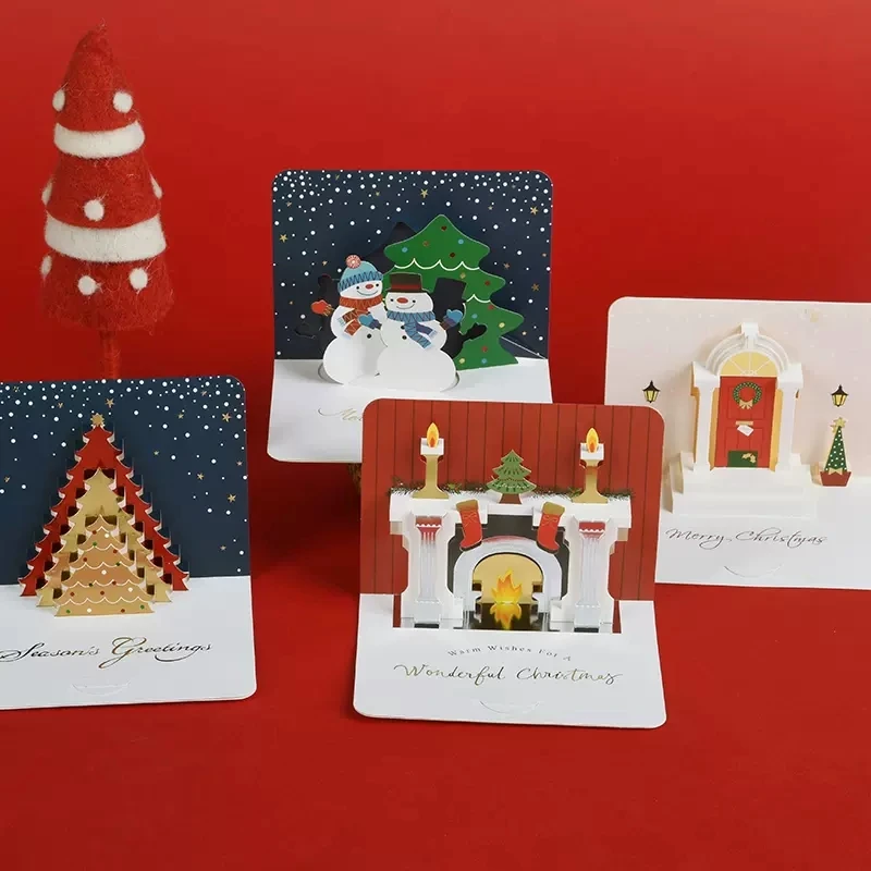 Carte de voeux pop-up de Noël avec enveloppe et étiquette (12.21.01) - Art  From Italy