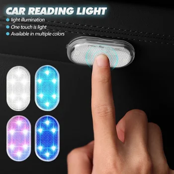Luce interna per auto 6 LED Sensore tattile Lampada da lettura per soffitto per tetto automatico Luce notturna a LED Ricarica USB Luci da lettura per styling per auto