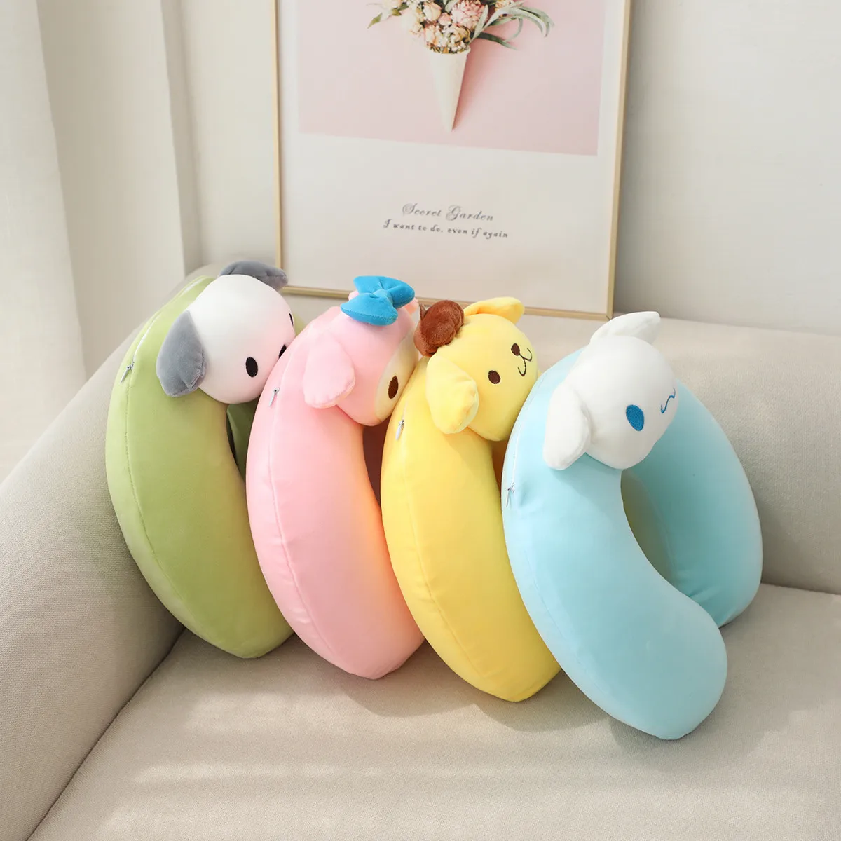 Sanrio Cartoon Anime My Melody Kuromi Memory Cotton U Shaped Pillow Cute Pochacco Cinnamoroll Plush Pillow Gifts 2
