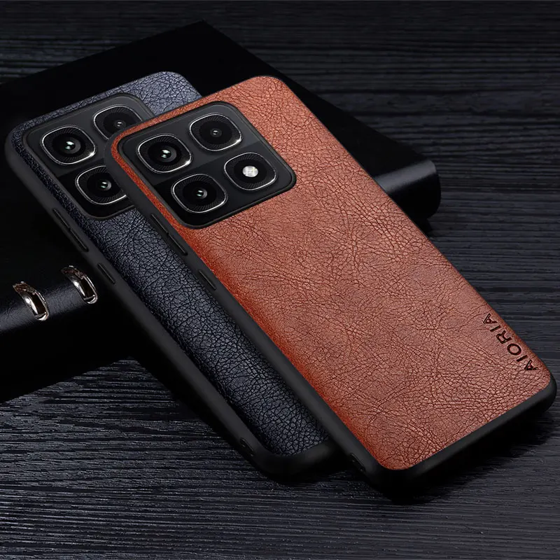 Luxury Leather Case - Premium Business Style Retro Litchi Pattern Back Cover