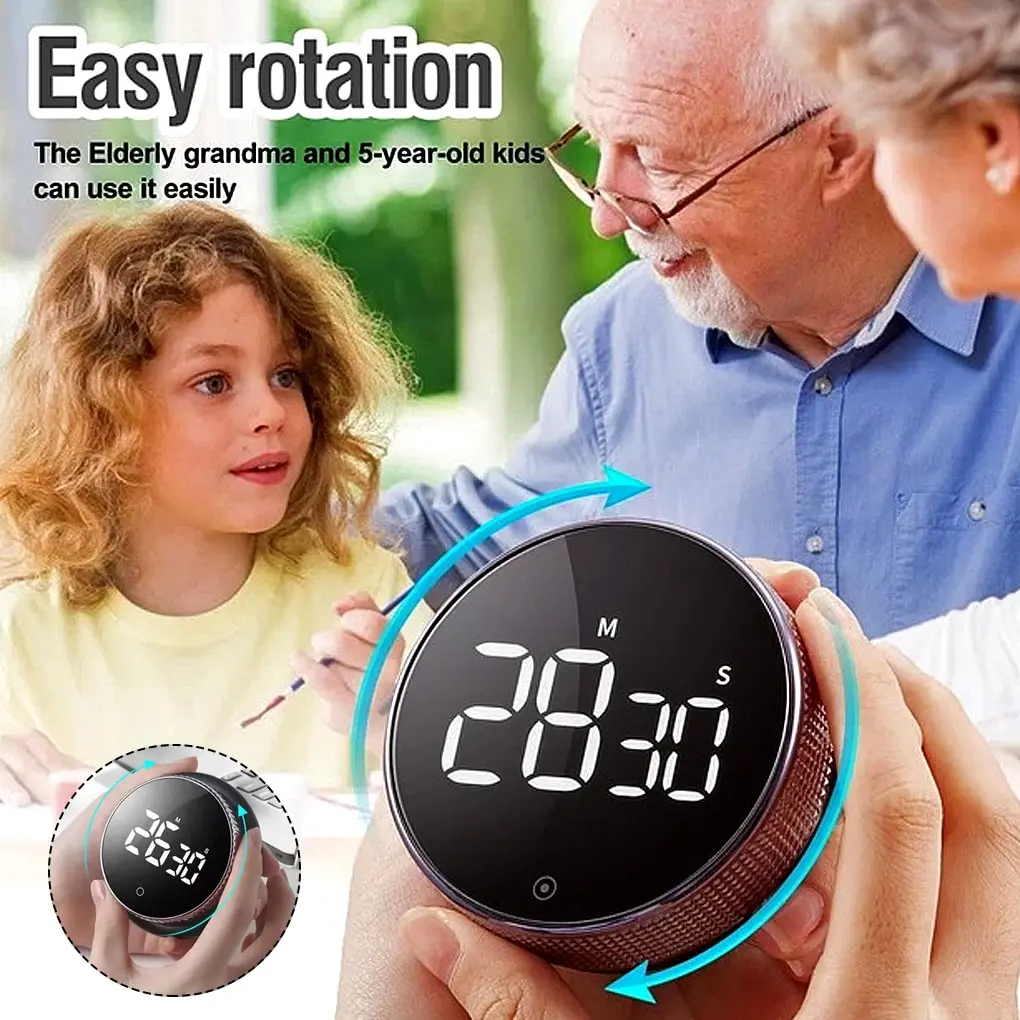 LED Digital Kitchen Timer For Cooking Shower Study Stopwatch Alarm Clock Magnetic Electronic Cooking Countdown Time Timer