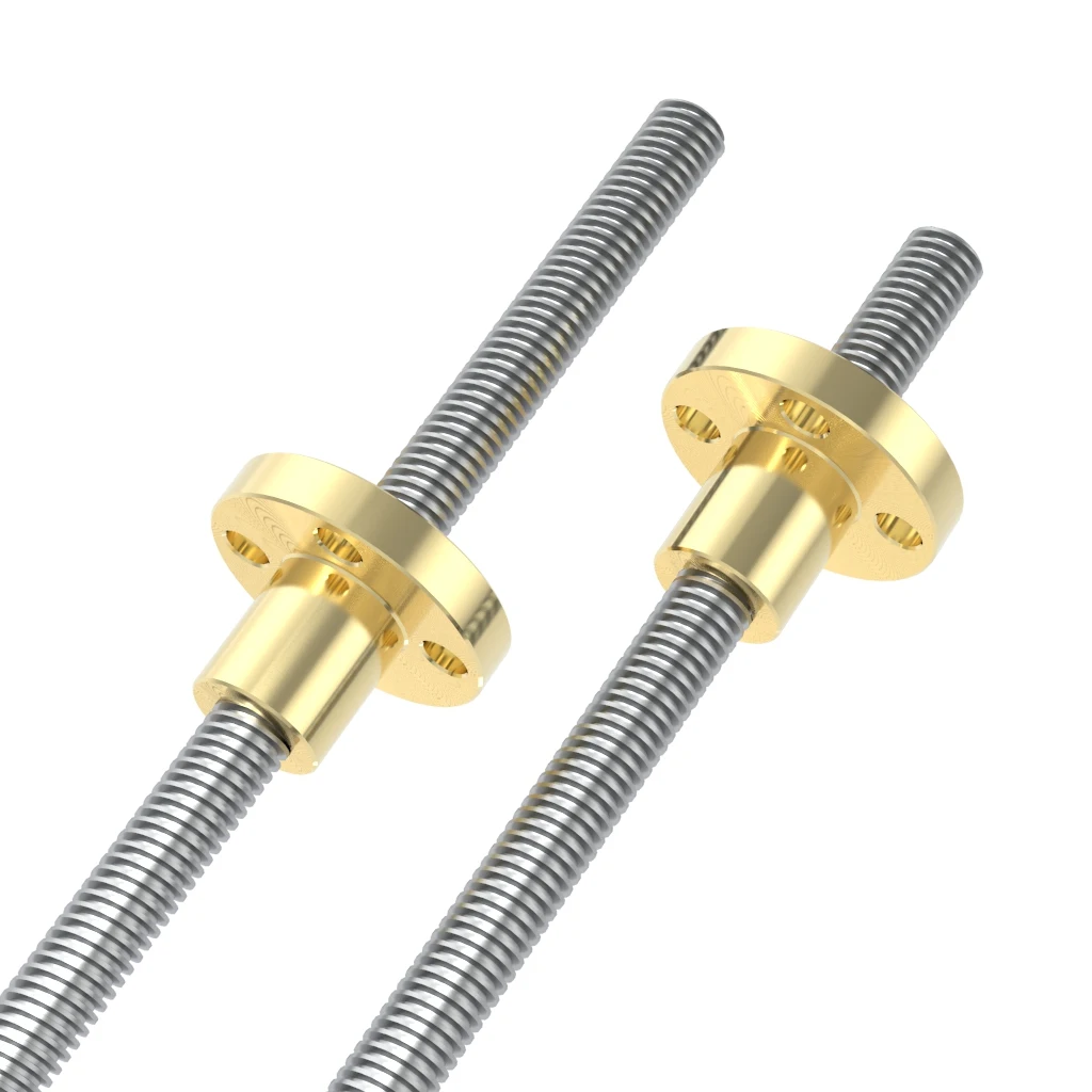 T6 Thread 6mm Trapezoidal Lead Screw Lead with Brass Nut 1mm 2mm 4mm 6mm 12mm Length 100mm150mm200mm250mm3d printer accesoires