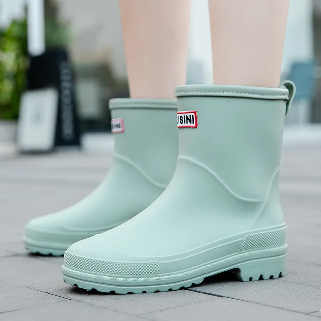 Water Boots Woman Rain Free Shipping Waterproof Ankle Rubber Boots Female Comfort Work Garden Galoshes Rain Shoes Sapato Chuva