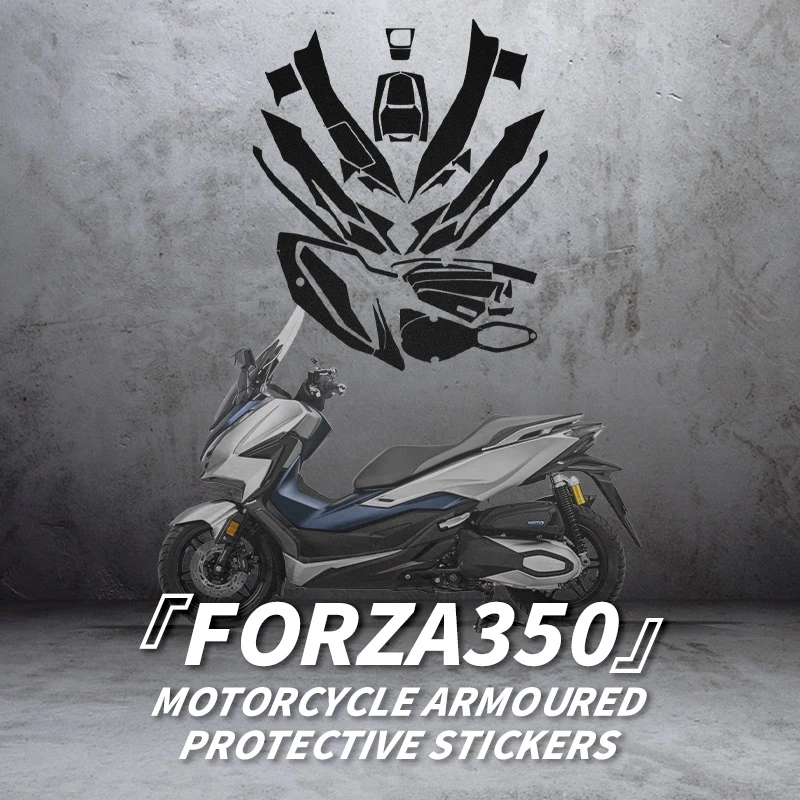 used for honda pcx 160 motorcyle pattern fairing stickers kits pasted on body paint parts area accessories decoration stickers Used For HONDA FORZA350 2023 Years Bike Armor Protective Decoration Sticker Decals Kits Pasted On Motor Body Plastic Parts Area