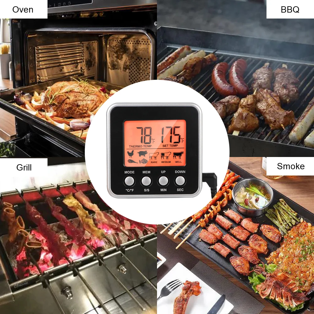 Kitchen Chicken Beef Steak Ham Thermometers Meter Digital Food Thermometer  Oven Barbecue Safe Cooking Meat Thermometer - AliExpress