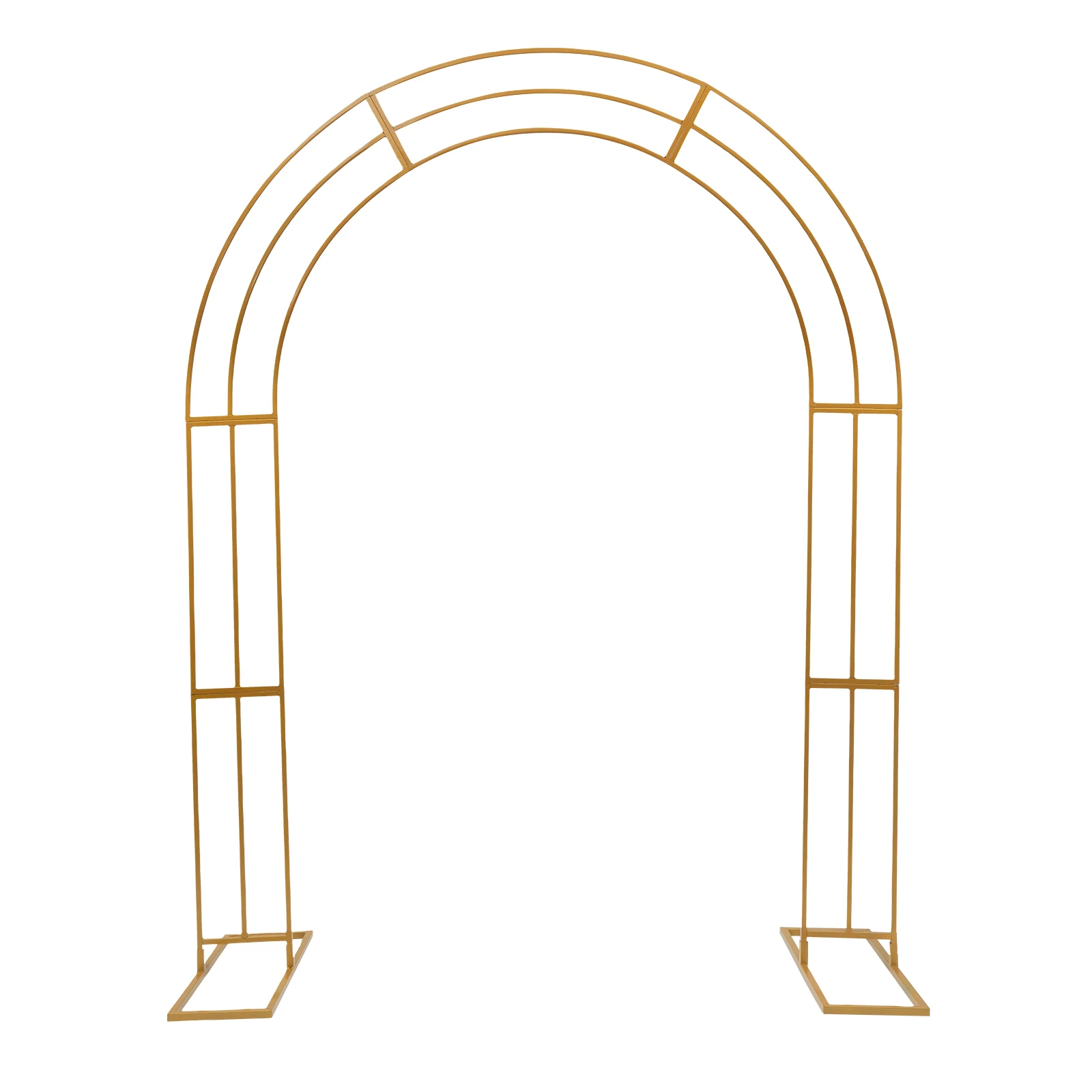 White/Gold Metal Wedding Garden Arch 8.53Ft Heavy Duty Backdrop Balloon Decoration Stand with Sturdy Base