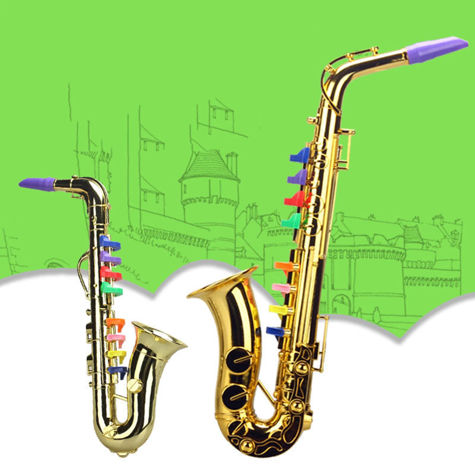 Toy Saxophone Kids Musical Instruments Wind and Brass Musical Instruments Teaching Songs for Toddlers for Kids Safety Tested BPA saxophone musical instrument