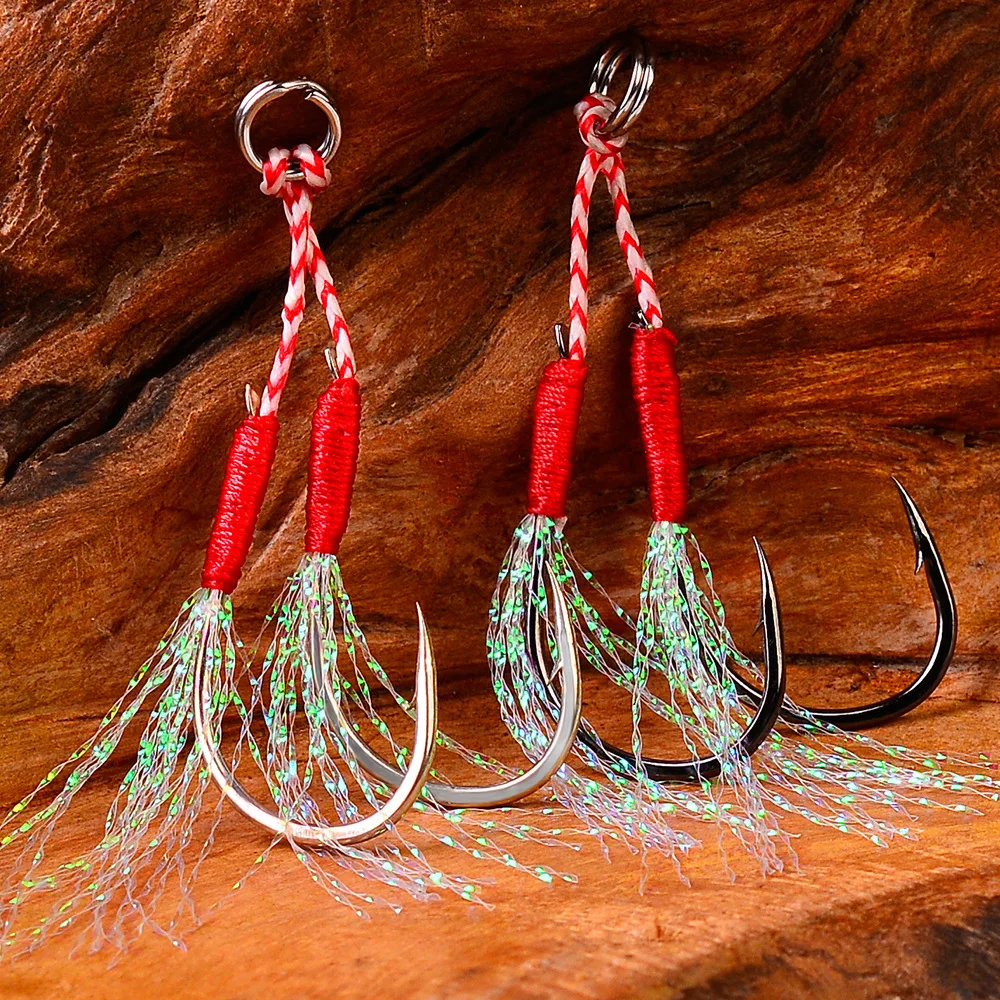 10paDouble Jigging Feather Hook 4