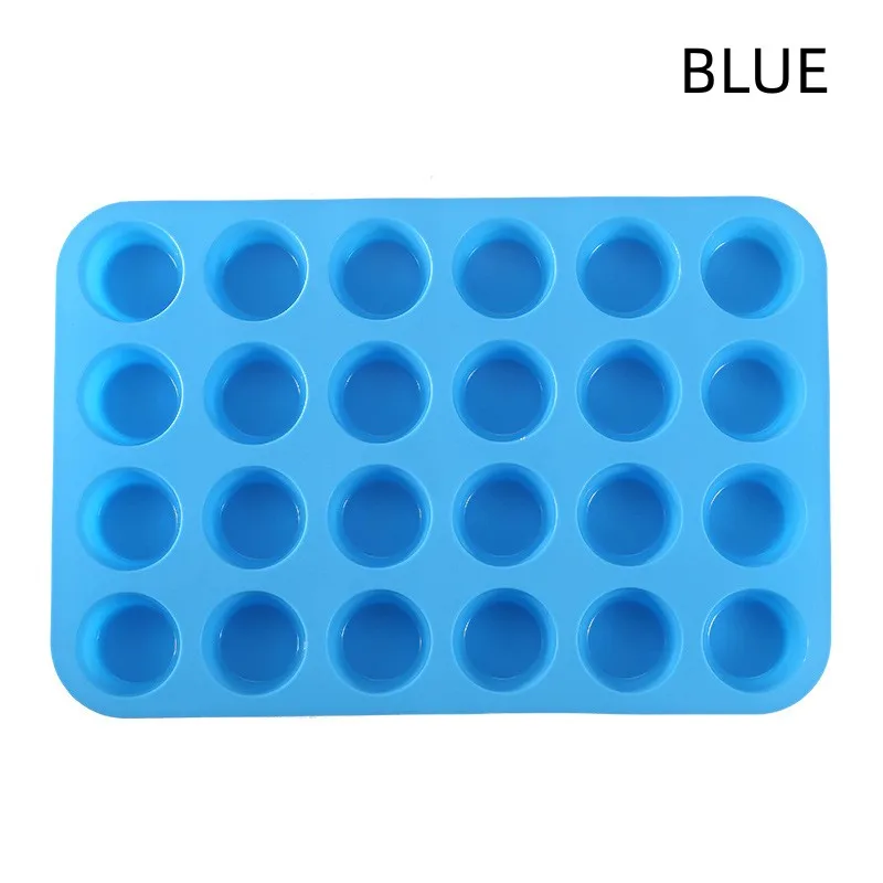 Silicone Mold Baking Tools 24 Even round Muffin Cups Kitchen Baking Pan Cake Mold