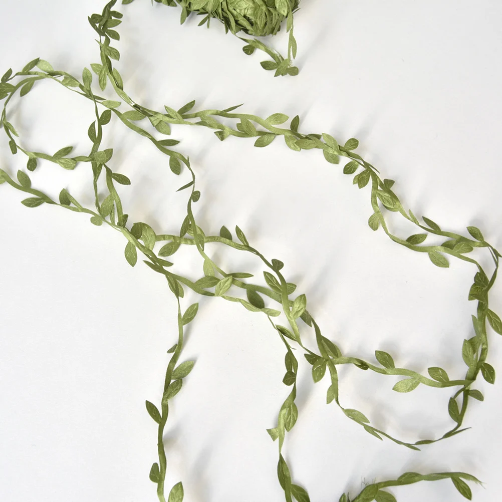 

1 Roll 20 Yards Crafts Leaf Wreath Garland Artificial Leaves Vines for Home Wedding Wall Crafts Party Decor (Green)