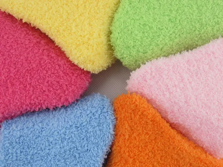 5-Paar Damen-Bettsocken, reine Farbe, flauschig, warm, Winter, Weihnachtsgeschenk, weicher Boden, Zuhause, Bonbonfarben, Korallen-Fleece-Samtsocke – Detail 8