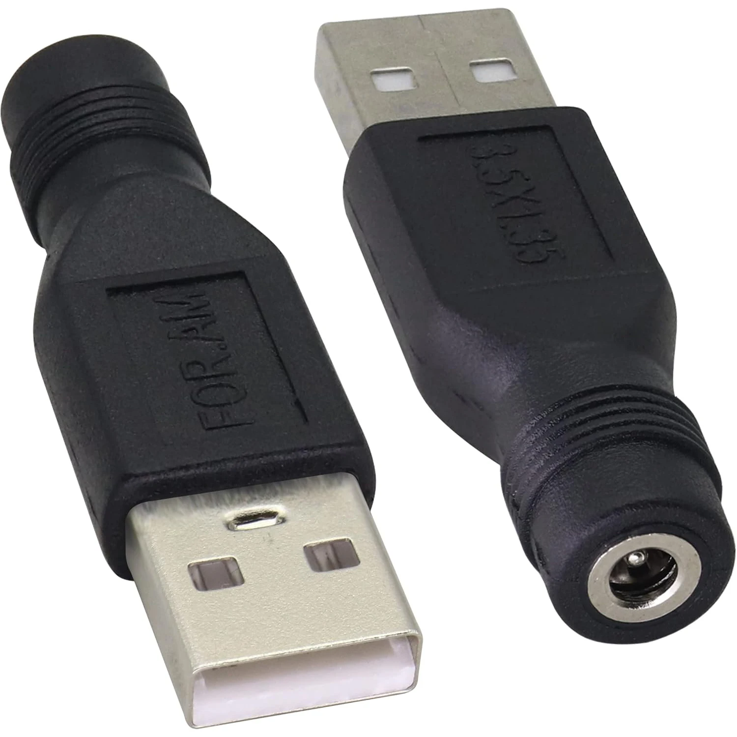 (2 Pack) USB to DC 3.5&times;1.35mm Power Adapter 5 Volt USB 2.0 A Male to DC 3.5&times;1.35 mm Female Jack 5V Barrel Power Plug Charger