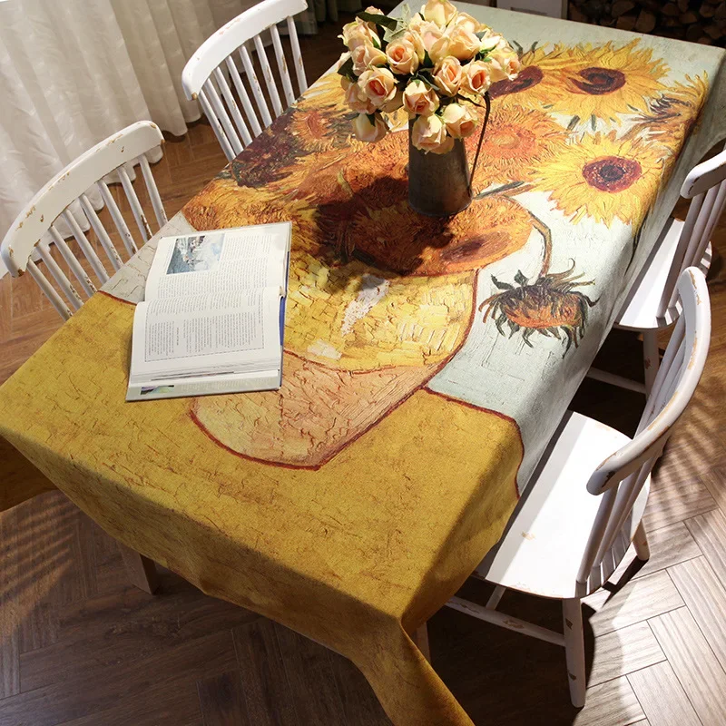 

2024 Home fashion oil-proof rectangular tablecloth yellow