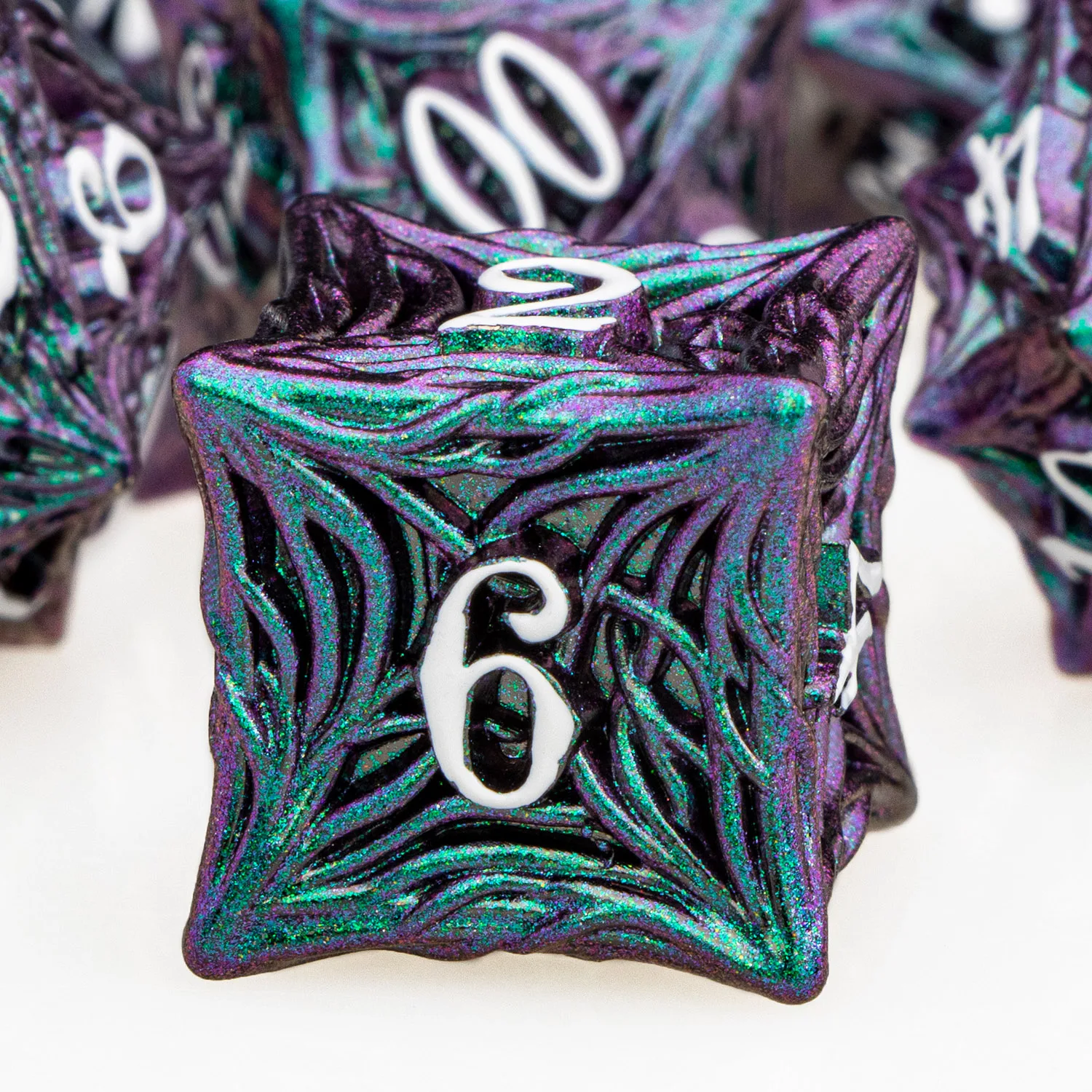 Dice Set 7PCS Tree Root Dnd Metal Dice Set D&D Polyhedral Dice For D and D Dungeon and Dragon Pathfinder Role Playing Game
