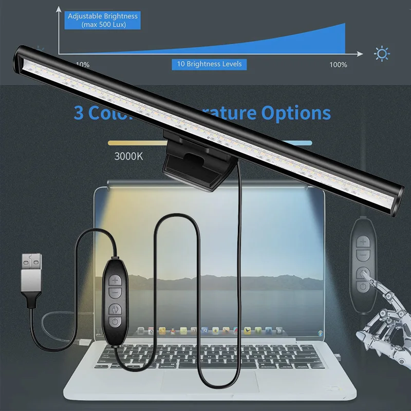 Desk Lamp LED Lamp LED Light Dimmable USB Desk Lamps Monitor Laptop Screen Light Bar Eye Protection Reading Lamp