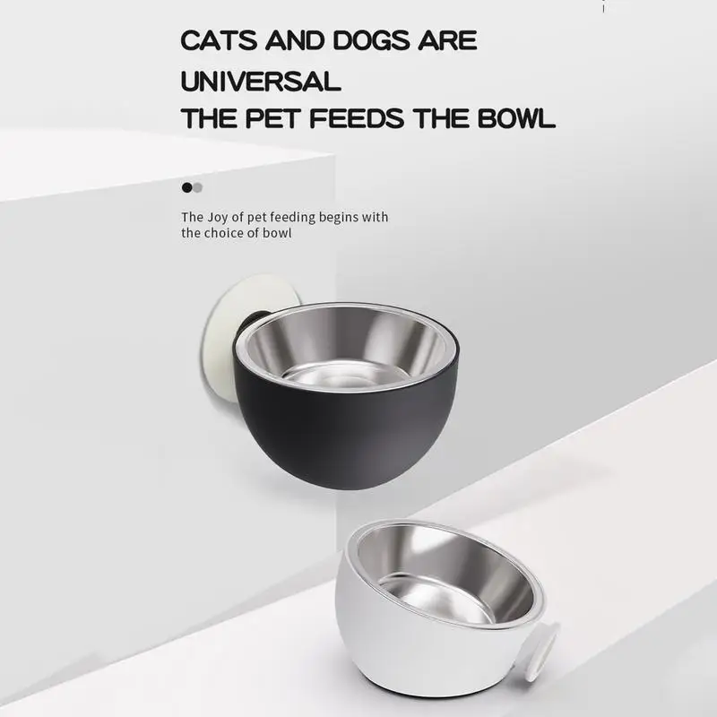 Wall Magnetic Dog Bowl Stainless Steel Anti Spill Magnetic Dog Food Bowls Elevated Pet Bowl Fixed Mounted Cat Bowl Dishwasher