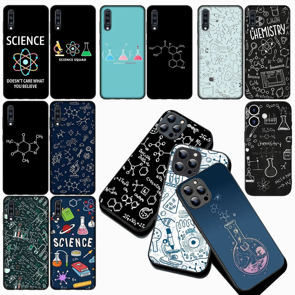 Science-Themed Silicone Phone Cover with Chemistry Design