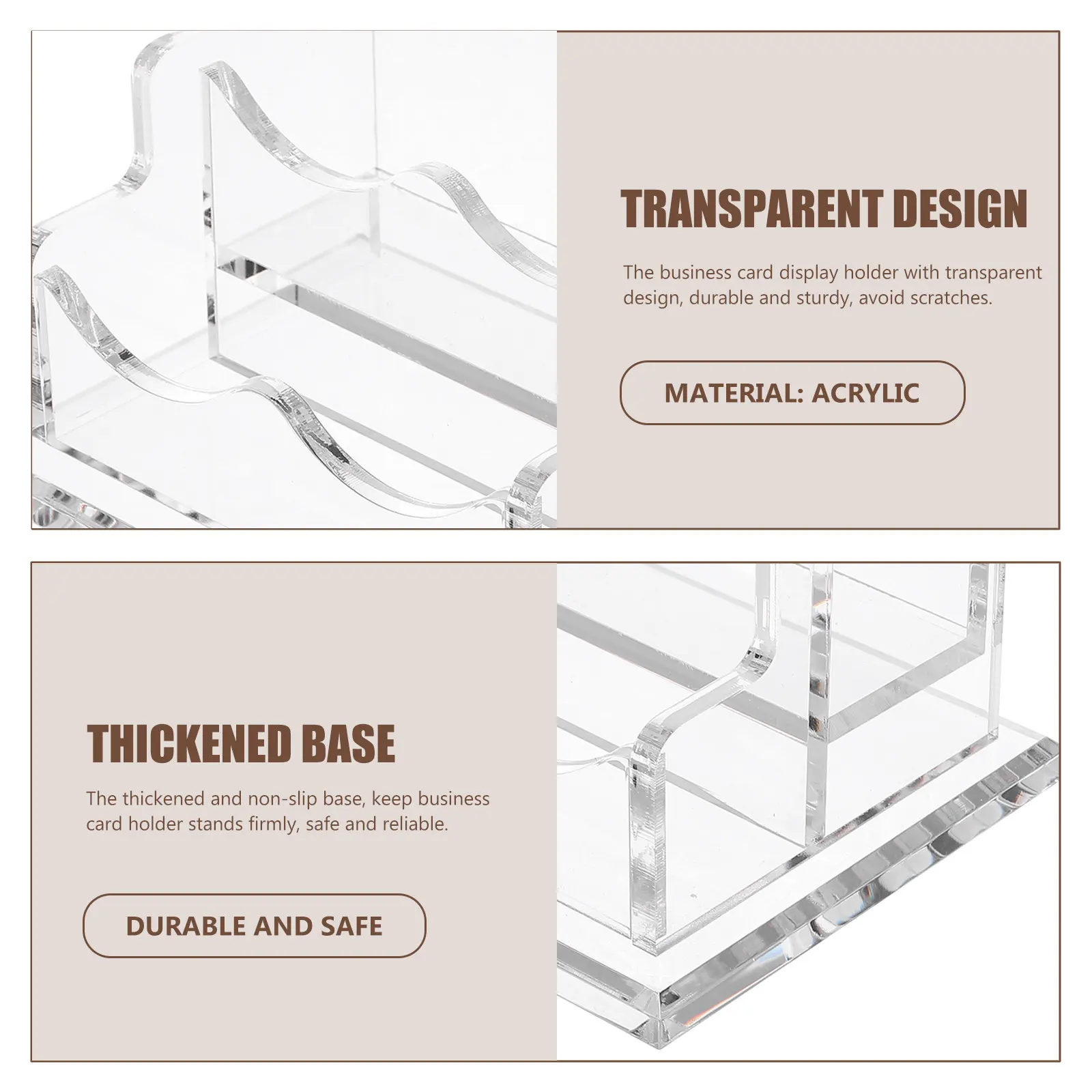 명함 디스플레이 스탠드 투명 아크릴 데스크탑 홀더 대용량 투명 명함 정리함 사무용품