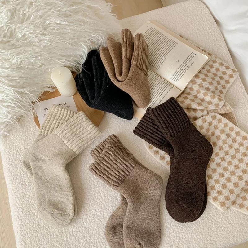 Women's Winter Plush Wool Socks - Thick, Breathable, and Comfortable Low Tube Snow Socks