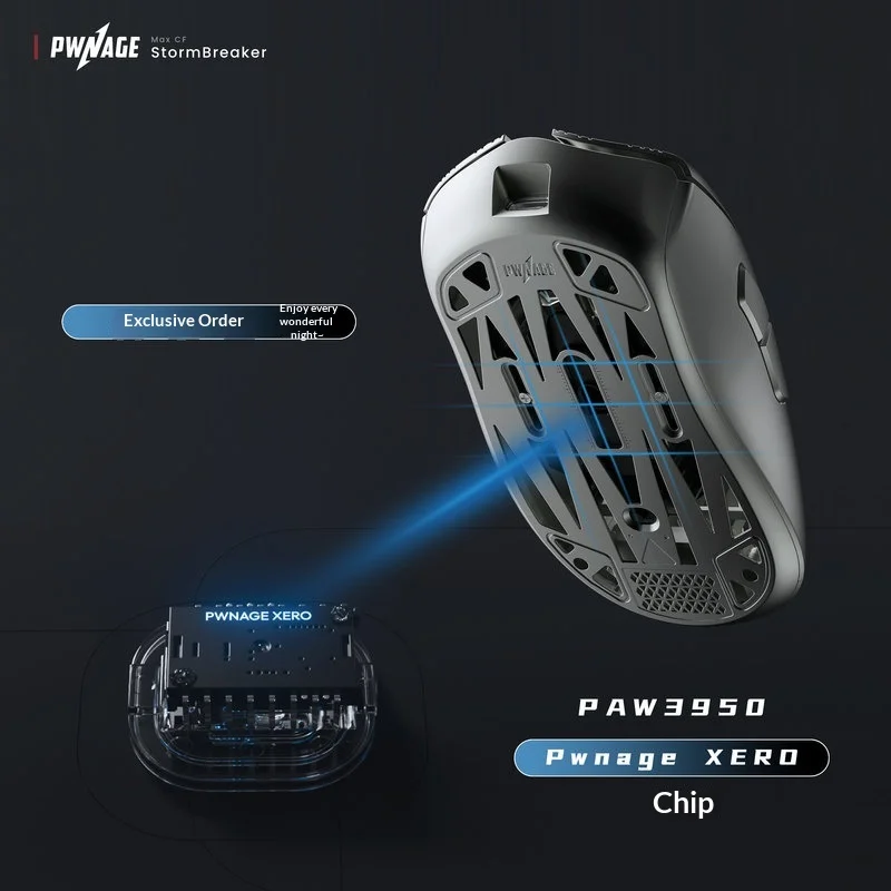 Pwnage Stormbreaker Max Cf 탄소 섬유 8k 무선 게임용 마우스 Paw3950 Pwnage Xero 칩 PC 게이머를 위한 맞춤형 중공 디자인