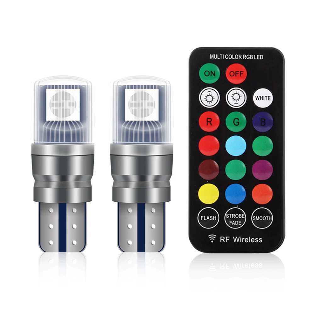 

Add Colorful Ambiance to Your Car with T10 RGB LED Bulb and Remote Control Universal Fitment Easy Installation