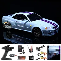 SALE 1/8 Scale RC Racing Car 4x4 RC 4WD Capo R34 High Speed Model Metal RTR 2-Speed Drifting Cars with Sound Light Smoking Toy 2