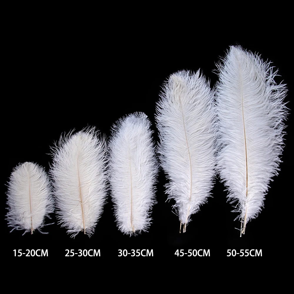 10Pcs/Lot Natural White Ostrich Feather 15-60CM for Crafts Wedding Party Decoration Table Centerpieces Carnival DIY Plumas Decor