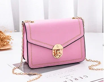 

Summer New Fashion Women's Bag Single-shoulder Crossbody Chain Bag Fashion Buckle Contrast Color Small Square Bag